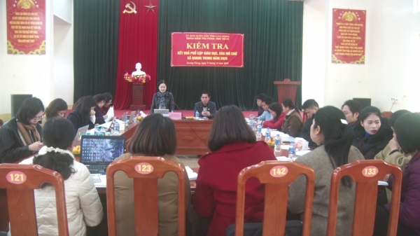 Cao Bằng: Kiểm tra kết quả phổ cập giáo dục, xóa mù chữ tại xã Quang Trung